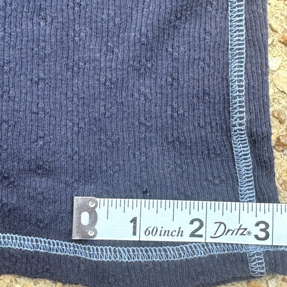 Abercrombie Y2K Ribbed Henley Elena Gilbert Bella Swan Navy Blue Top Size S - Picture 10 of 11